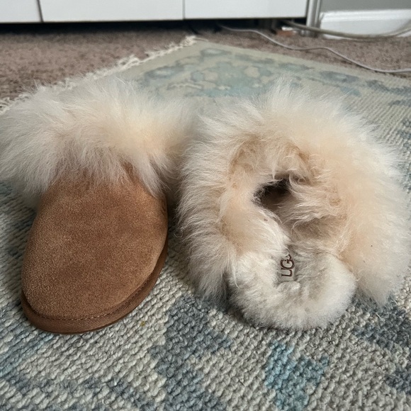 Women's 100% UGG Brand Scuff Sis Slipper Sandals Shoes Chestnut 1122750 - Picture 7 of 9